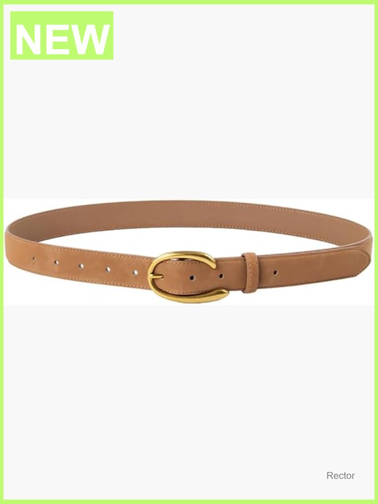Women's Leather Suede Belt With Gold Buckle For Jeans Dresses
